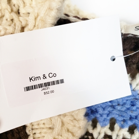 SUNDAY UP crochet knit sweater with hood striped beachy - Picture 4 of 5